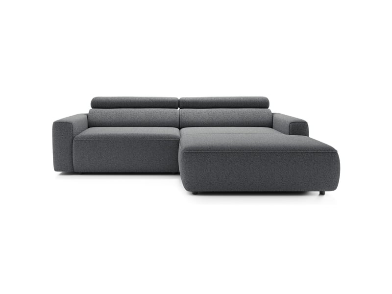 Selsey fando - canapé d'angle - 252 cm - tissu tressé gris - côté droit Fando - Conforama D