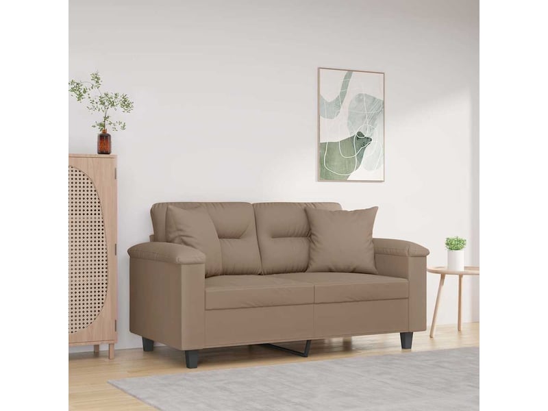 Lot de 2 coussins décoratifs taupe 40x40 cm tissu microfibre cf60891  - Conforama B