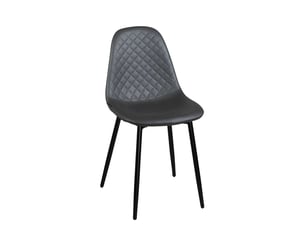 Lot de 4 chaises de salle à manger nova en simili cuir anthracite avec pieds métal