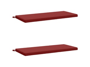 Lot de 2 coussins de banc, coussins d'assise soest 100 % polyester bordeaux cf57179