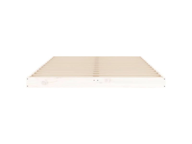  Lit double- lit adulte -  cadre de lit sans matelas blanc 120x190 cm bois de pin massif  - Conforama D