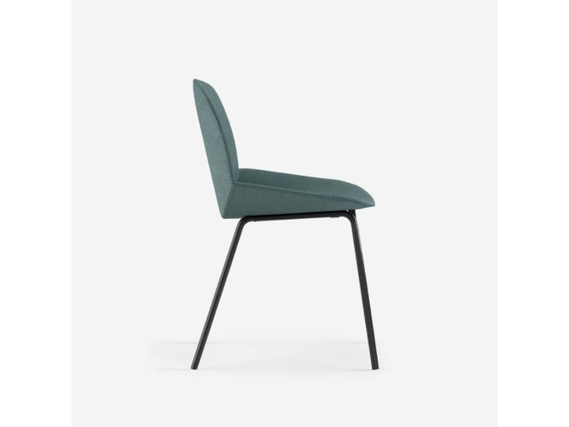  Lot de 4 chaises de salle à manger rembourrées en tissu adhara - turquoise  - Conforama E
