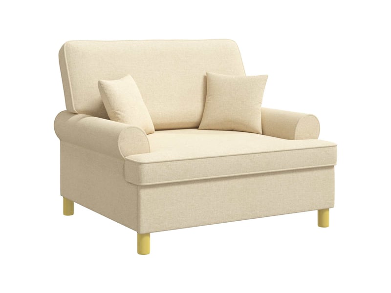 Vidaxl fauteuil xxl avec coussins crème tissu - Conforama D