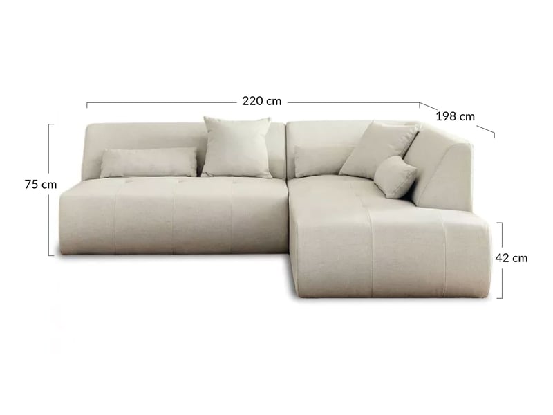  Onyx - canapé modulable d'angle droit 5 places - en tissu - lisa design - vert sauge ONYX - Conforama C