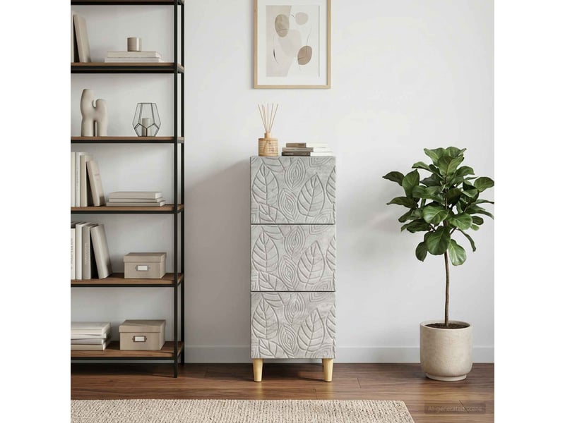  Armoire de rangement bureau, armoire à tiroirs gris béton 33 x 34,5 x 90 cm shl369  - Conforama B