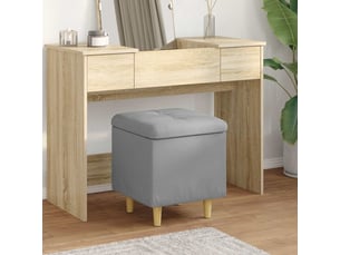 Ottoman, repose pied salon avec rangement gris clair 40x40x45 cm tissu