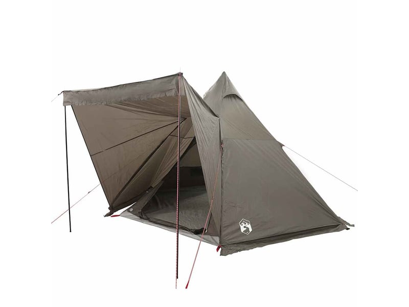 Tente de camping, tente familiale tipi 6 personnes marron imperméable - Conforama C