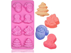 8 cavités ustensiles à pâtisserie antiadhésif moule en silicone pour muffins, gâteau au chocolat, moule à savons, cupcake et gelée - ustensile de cuis