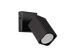 Applique rayo noire avec interrupteur aluminium moderne 16x8x16cm