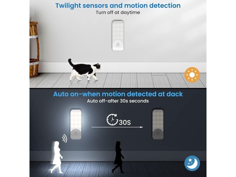  Veilleuse led rechargeable,[2 pièces] automatique lampe led détecteur de mouvement, lumière murale magnetique portable  - Conforama C