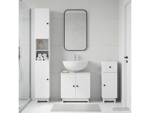Ensemble de meuble de salle de bain 3 pièces ede blanc brillant cf63403