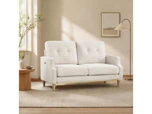 Canapé droit fixe <strong>DESMIU</strong> <strong></strong> 2 places Polyester beige