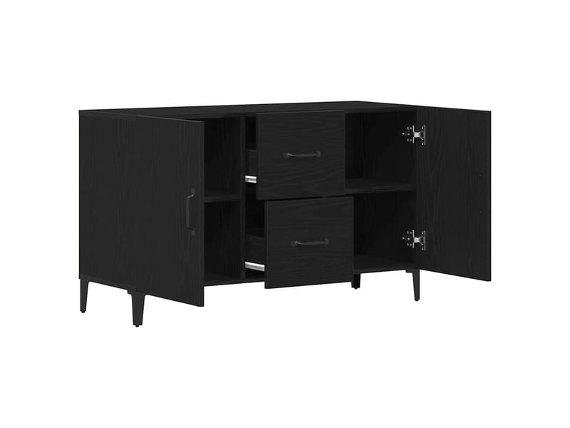  Buffet - bahut - meuble de rangement chêne noir 100 x 36 x 60 cm bois d'ingénierie  - Conforama E