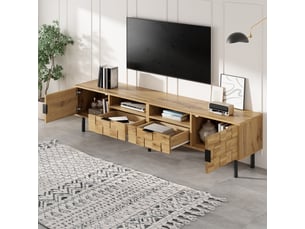 Meuble tv coloris naturel 160 cm STILVORA
