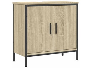 Armoire lavabo salle de bain, meuble de rangement chêne sonoma 60x30x60 cm
