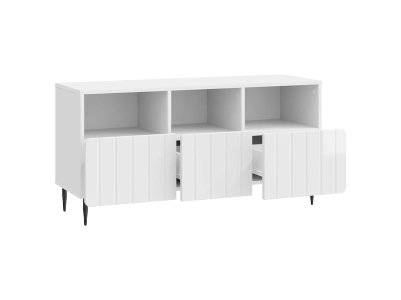  Meuble tv - banc tv - meuble de rangement blanc brillant 102 x 34,5 x 50 cm bois d'ingénierie  - Conforama E