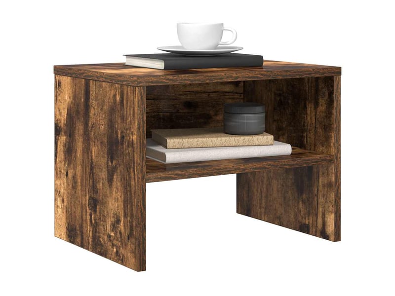  Table de chevet - cabinet de chevet - table de nuit chêne fumé 40x30x30 cm bois d'ingénierie  - Conforama C