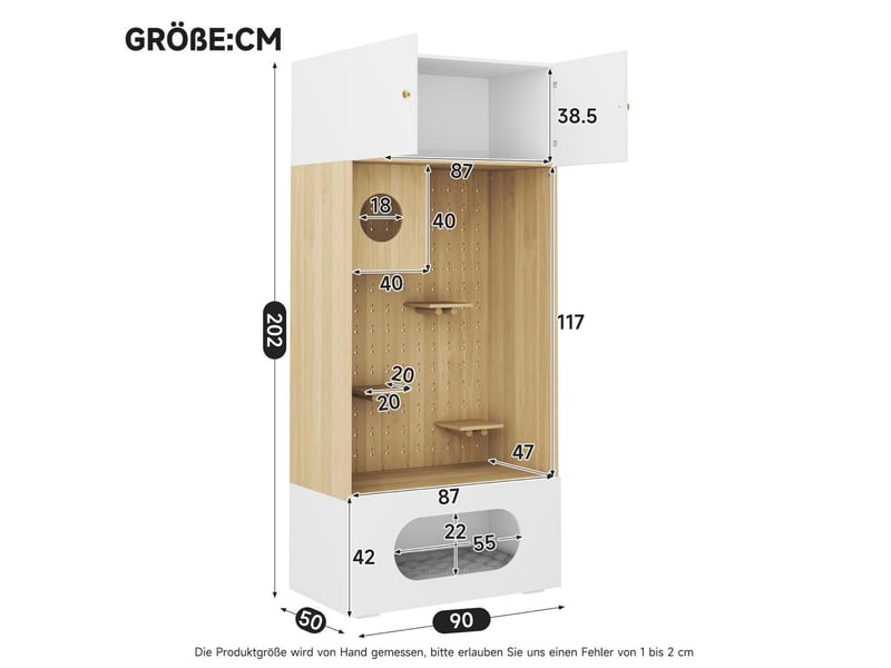  Meuble de rangement 90x50x202 cm à plusieurs niveaux panneau de particules blanc effet bois  - Conforama C