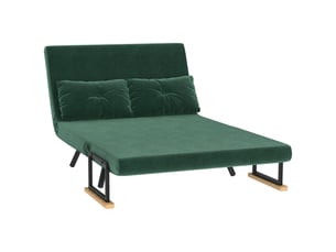Canapé convertible aspect velours vert 102 x 73 x 81 cm