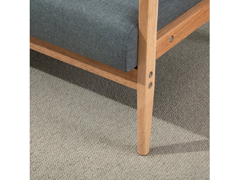  Canapé 2 places 115x66,5x73 cm gris foncé en tissu, structure en bois, style scandinave compact  - Conforama E