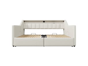 Lit banquette 90x200 cm <strong>ZOVIRA</strong> <strong></strong> coloris beige