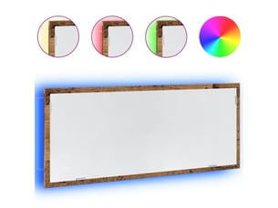 Miroir de salle de bain, miroir de toilette à led vieux bois bois d'ingénierie cf62521