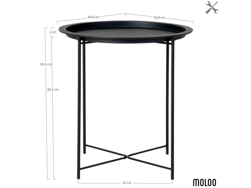 Fin-table d'appoint en acier noir ø47 cm  - Conforama E
