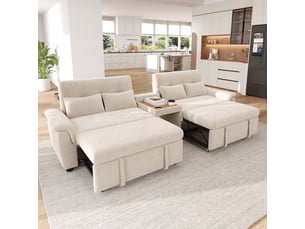 Canapé-lit en u convertible - double couchage escamotable - dossier réglable 3 positions