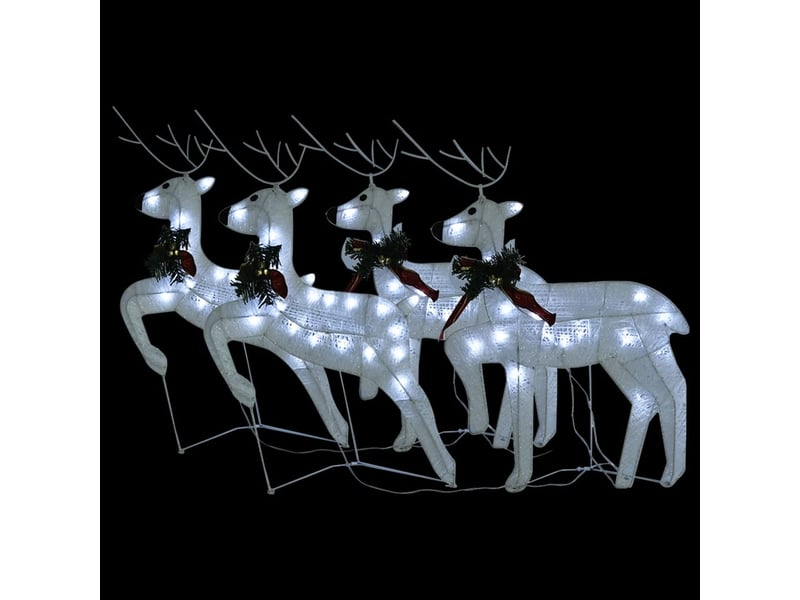  Rennes de noël 4 pcs blanc 80 led  - Conforama C