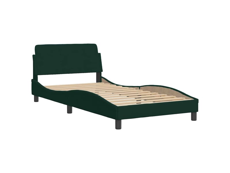  Lit avec matelas hanko vert foncé 100x200 cm velours  - Conforama D