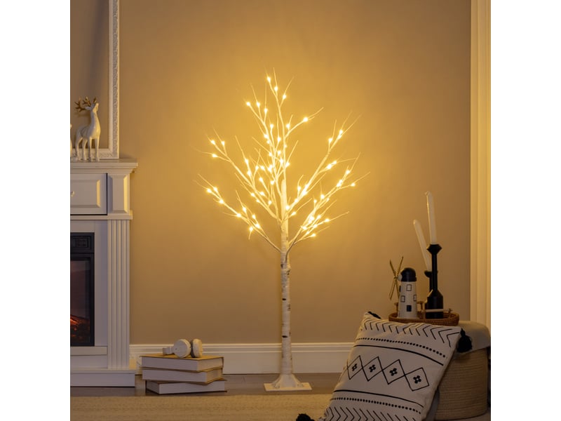  Arbre lumineux led - décoration lumineuse blanc chaud - 72 leds - usage intérieur - 120 cm - décoration de noël chambre maison blanc  - Conforama A