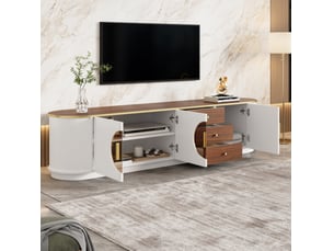 Meuble tv coloris blanc 180 cm <strong>MAISENTIEL</strong>  <strong></strong>