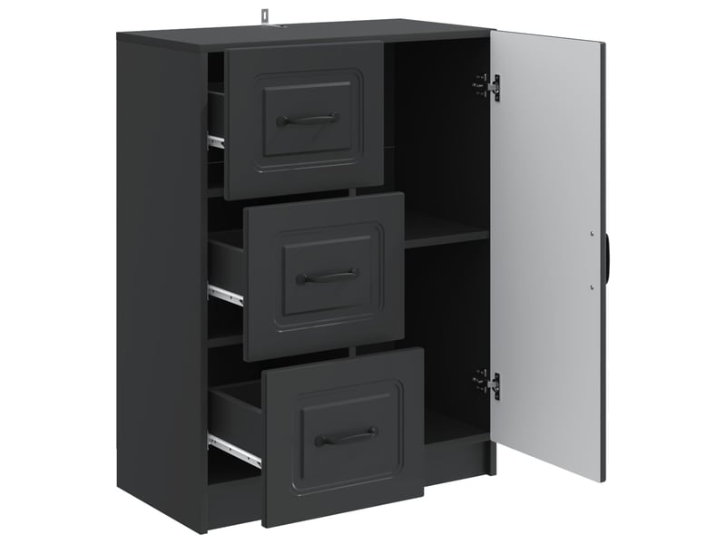  Buffet - bahut - meuble de rangement avec tiroir noir 66 x 34,5 x 87 cm bois d'ingénierie  - Conforama E