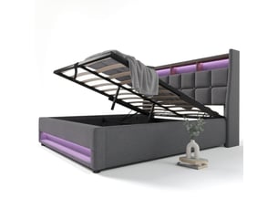 Lit coffre 160x200 cm ZERBACO   coloris gris