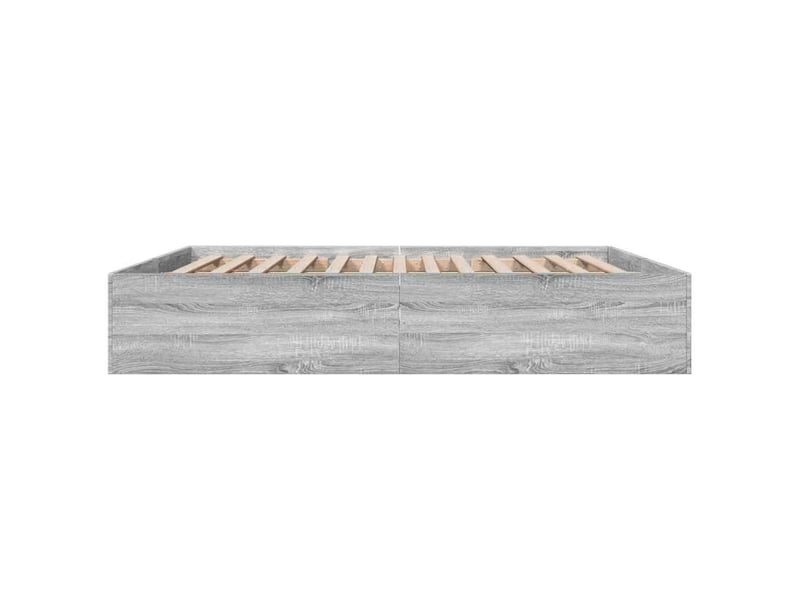  Lit double- lit adulte -  cadre de lit sans matelas sonoma gris 200x200 cm  - Conforama D