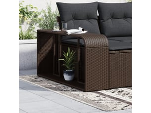 Lot de 2 étagères de rangement marron résine tressée cf42810