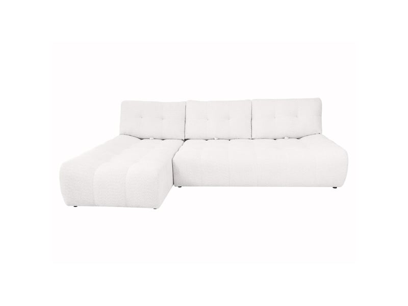 Dalia - canapé d'angle avec dossier amovible en tissu blanc écru - angle gauche DALIA-M3-ECRU - Conforama D