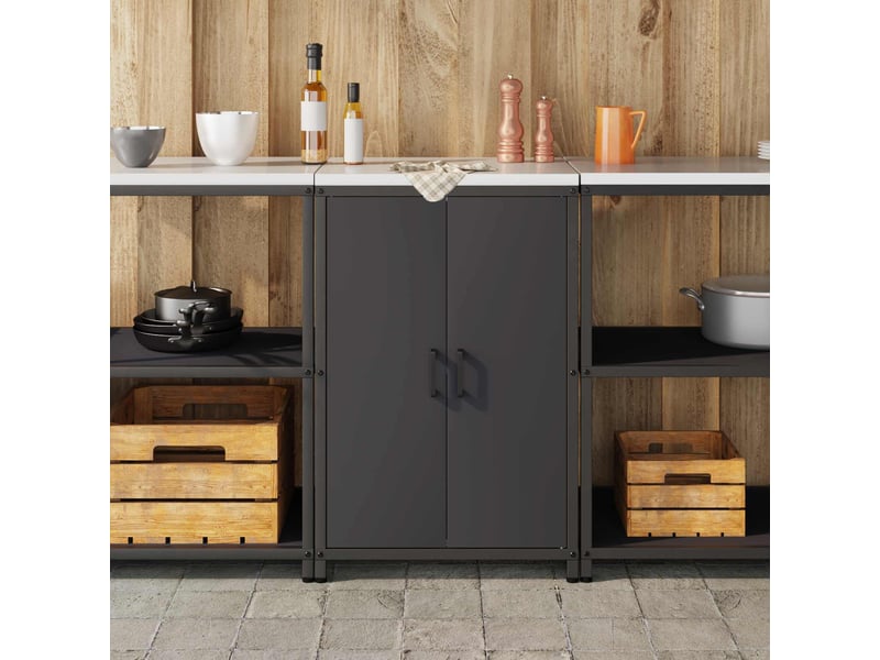  Meuble de rangement de cuisine hattem noir 60x50x92cm  - Conforama D