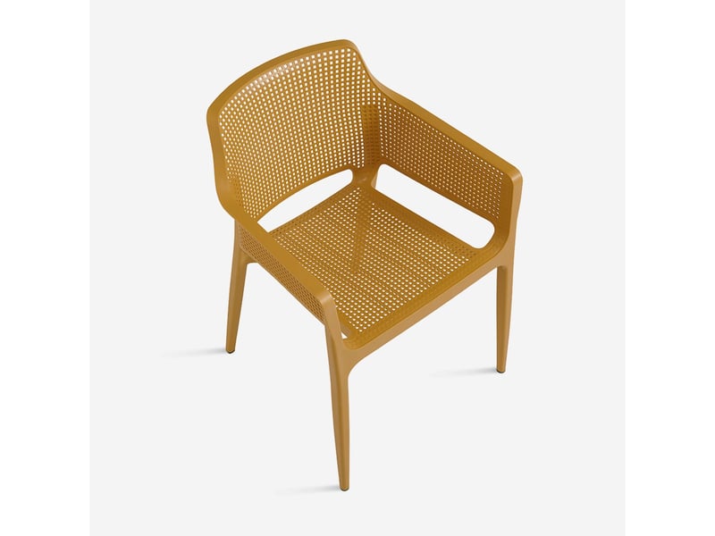  Chaises empilables kyra en polypropylène pour intérieur - jaune  - Conforama C