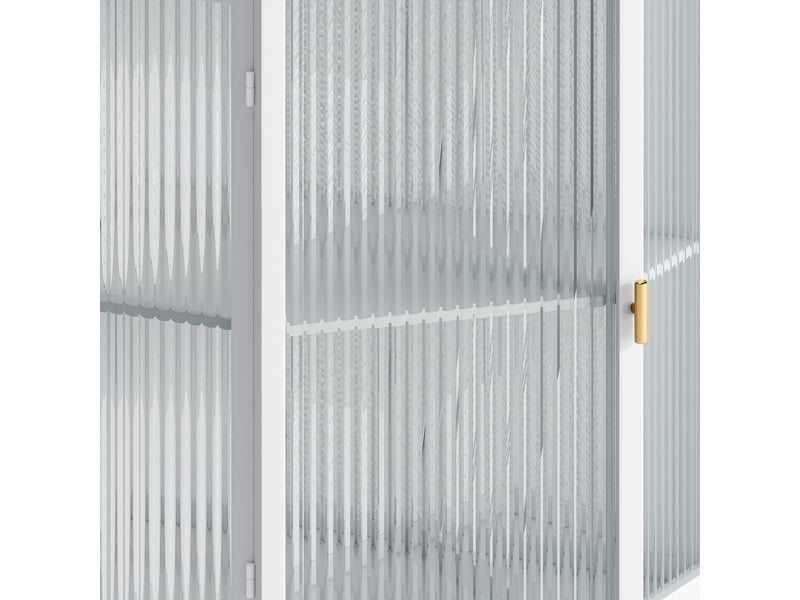  Meuble d'angle en métal et verre trempé blanc 56 x 42.5 x 80 cm W2552P481319 - Conforama D