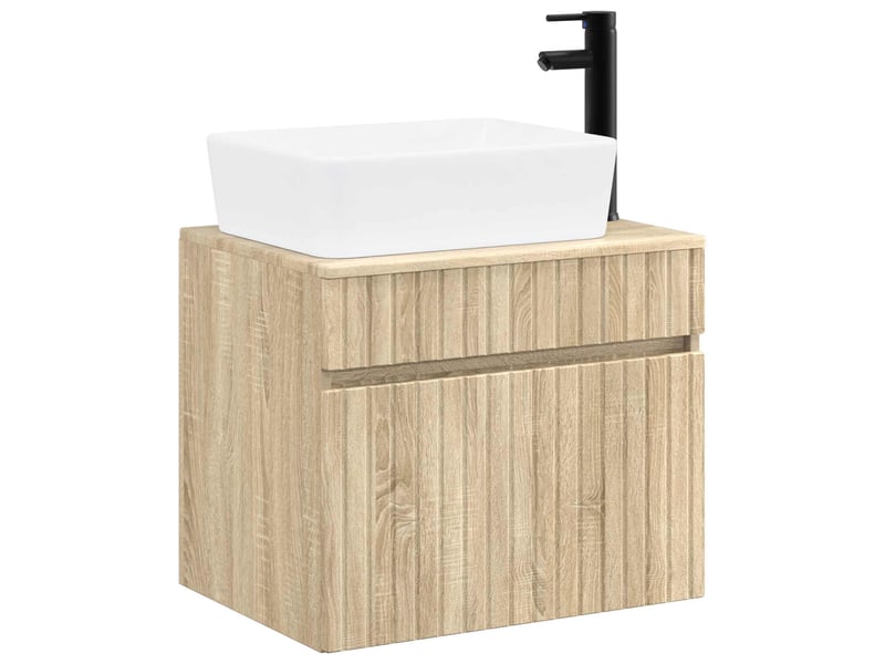 Ensemble de mobilier de salle de bain chêne sonoma cf64660 - Conforama A