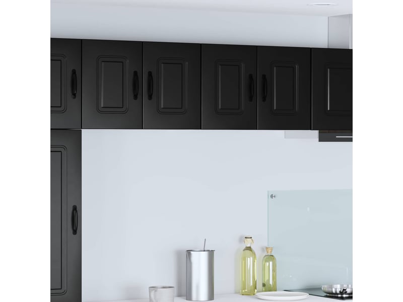 Meuble mural de cuisine | armoire de cuisine 2 pcs noir bois d'ingénierie shl5084 - Conforama B