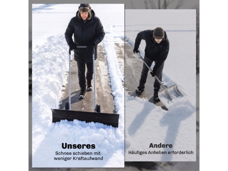  Pelle à neige large 95 cm en aluminium, chasse-neige avec roues réglables, poignée antidérapante inclinée, déneigement pratique  - Conforama E