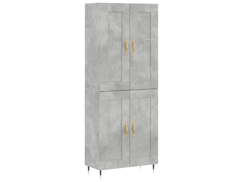  Buffet haut - bahut - meuble de rangement gris béton 69,5x34x180 cm bois d'ingénierie  - Conforama A