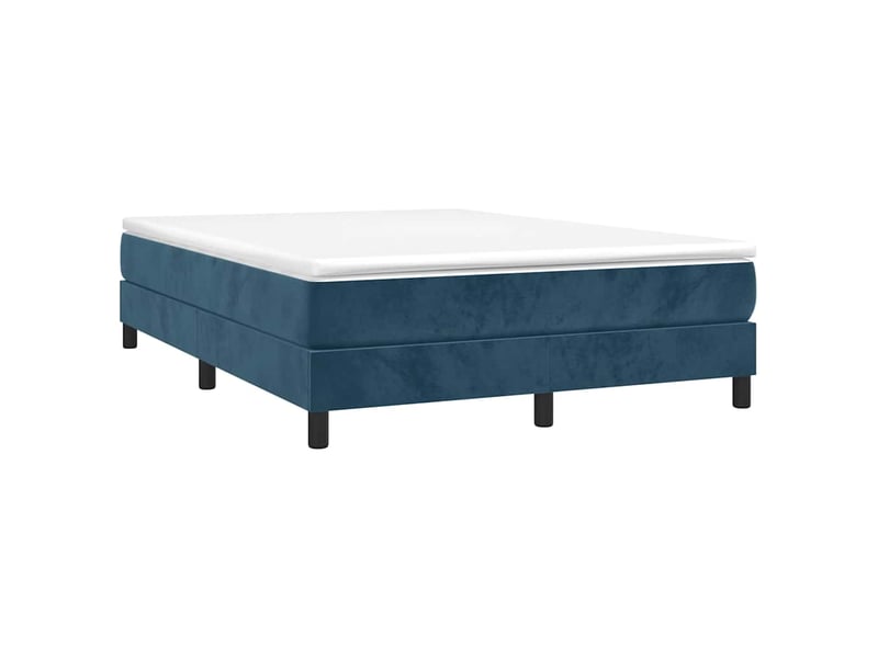  Lit double- lit adulte -  cadre de lit à lattes bleu foncé 140x200 cm velours  - Conforama B