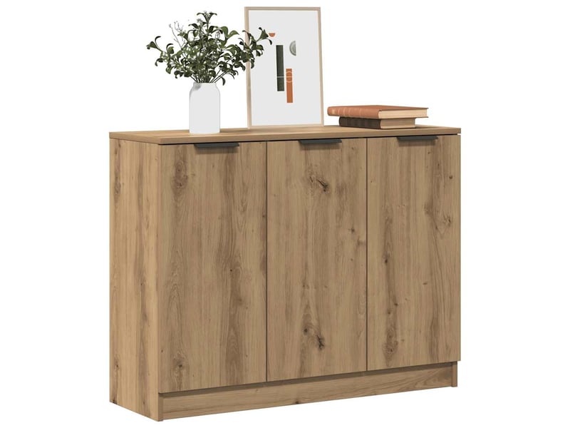  Buffet - bahut - meuble de rangement chêne artisanal 90,5x30x70 cm bois d'ingénierie  - Conforama C
