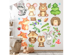 Sticker mural - animaux mignons130x139 cm