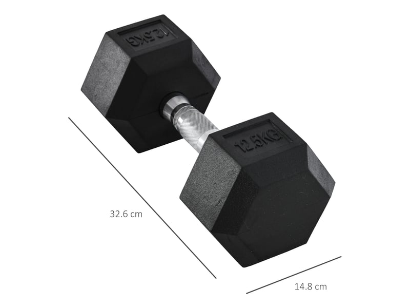  Haltère hexagonal 12,5 kg métal noir  - Conforama E