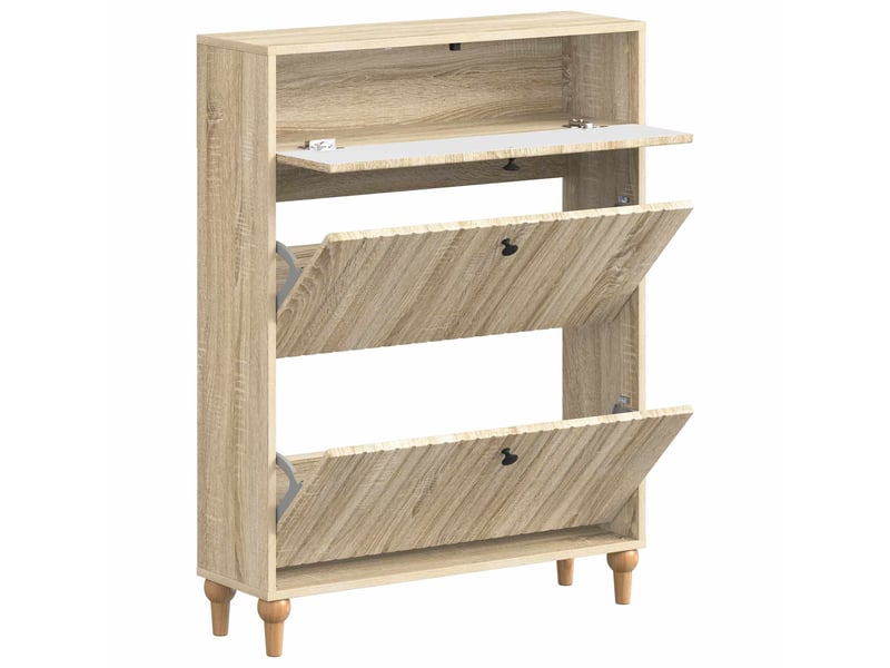  Meuble à chaussure, cabinet à chaussures alkmaar 78x24x103 cm bois d'ingénierie shl3343  - Conforama C