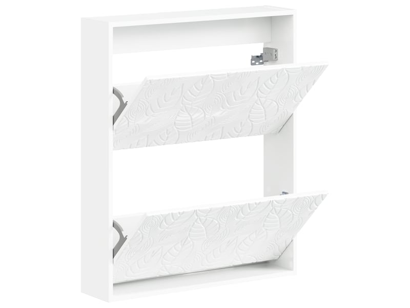  Meuble à chaussures mural, armoire à chaussures delft 71x17x86 cm blanc brillant  - Conforama C